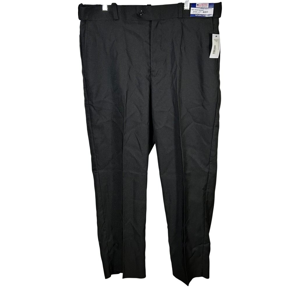 National Patrol Mens Black 100%‎ Stretch Polyester Security Pants Size 40R NWT
